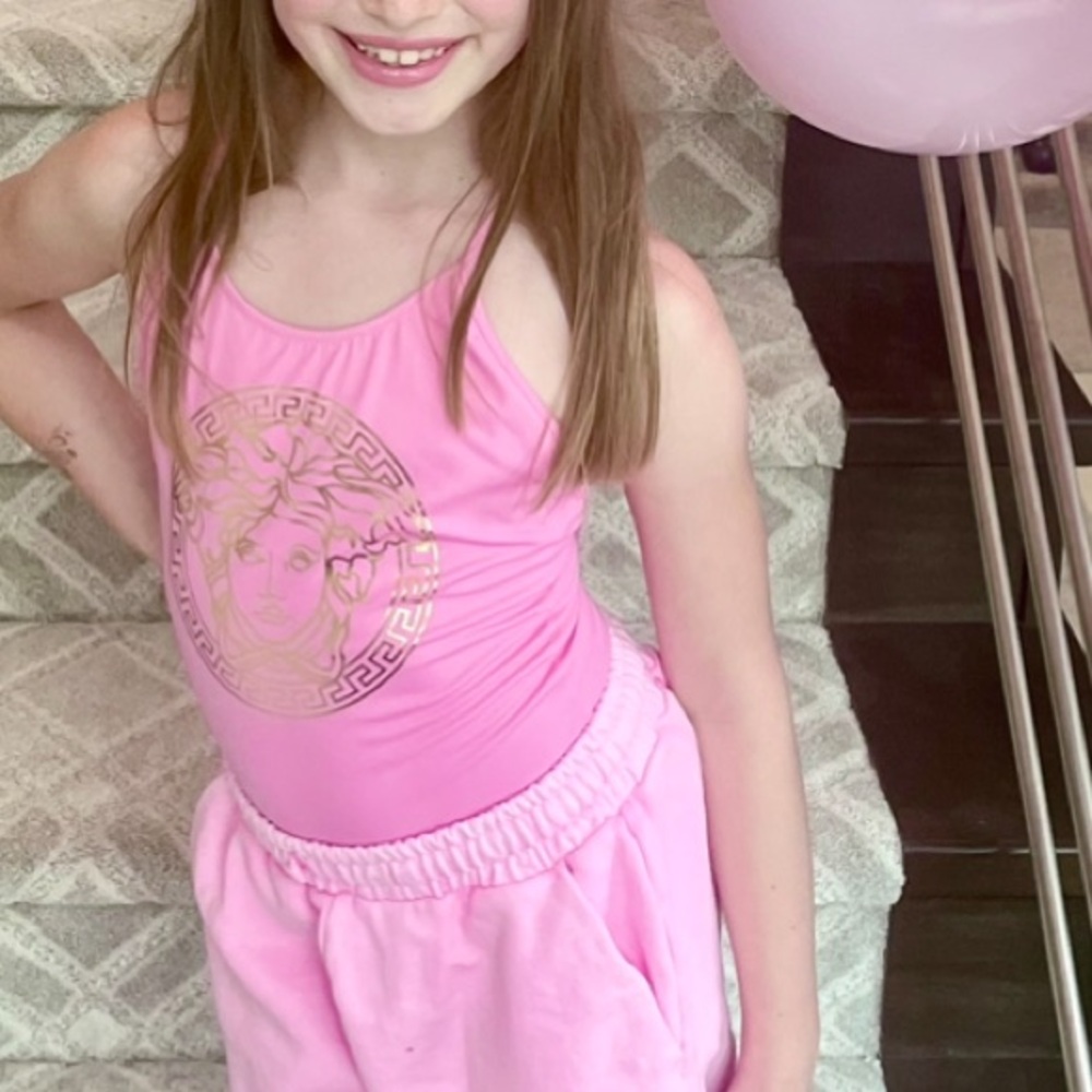 Versace swimsuit pink one only girls size 10